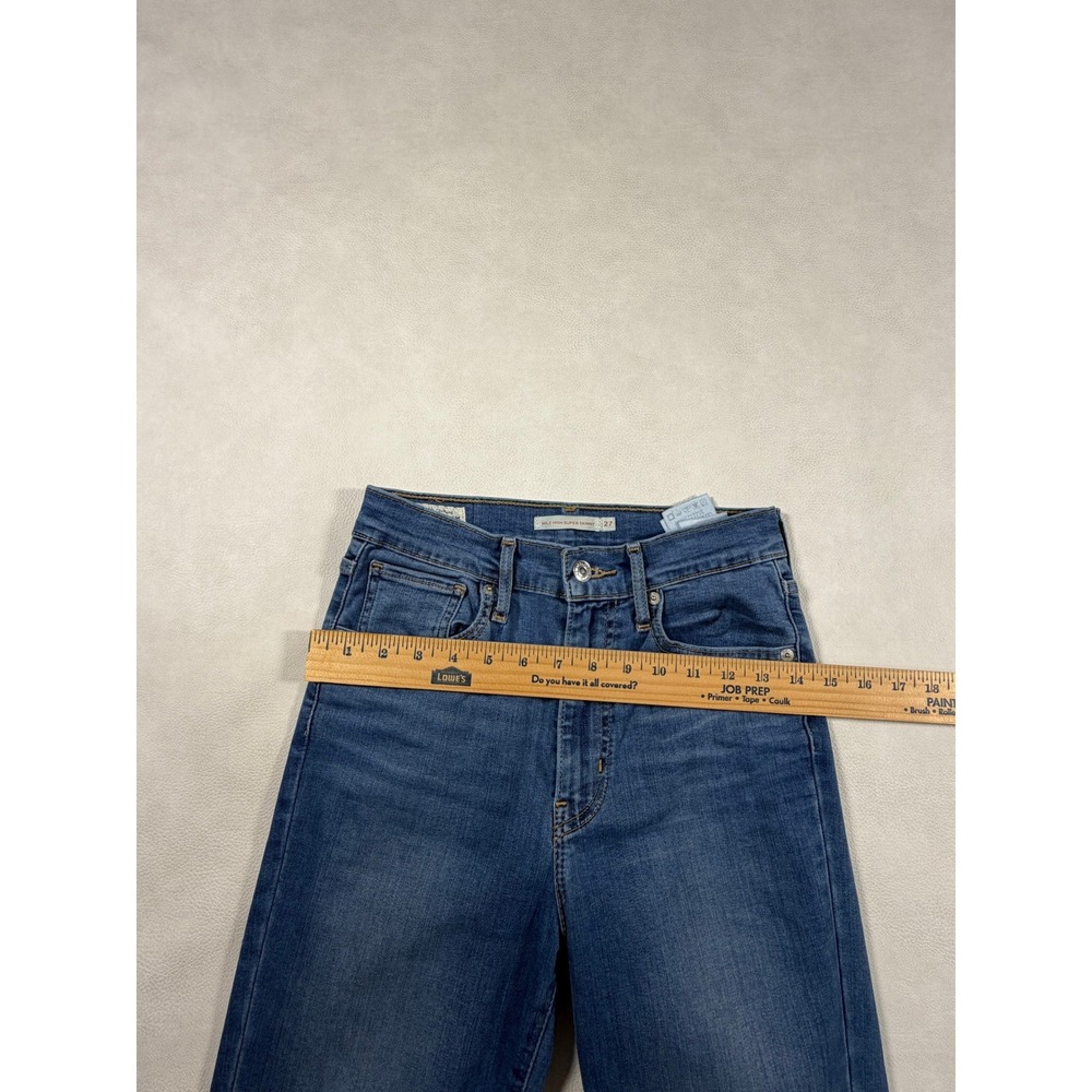 Levis Premium Mile High Super Skinny Jeans Womens 27 Medium Wash Blue Denim 4309 - Picture 9 of 12